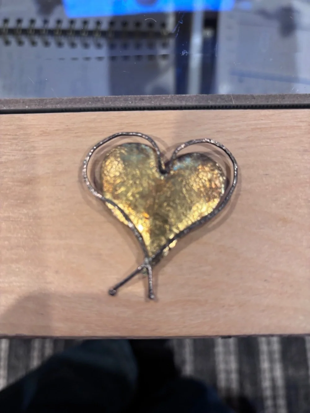 Vintage Donna Burdick double heart sterling silver brooch/pin
